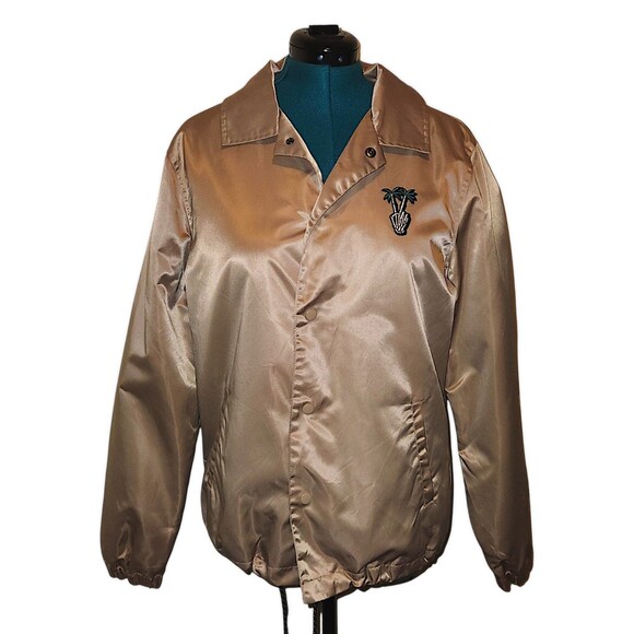 BP. Lightweight Jacket Men’s Medium Shiny Gold Skeleton Hand Windbreaker Button - Picture 1 of 7